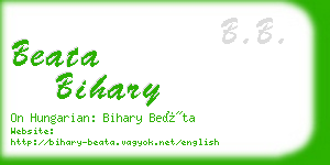beata bihary business card